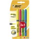 Surligneurs Bic Highlighter - Blister de 3 + 1 gratuit