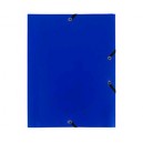 Chemise 3 rabats plastique + élastique pour 21 x 29,7 - Bleu