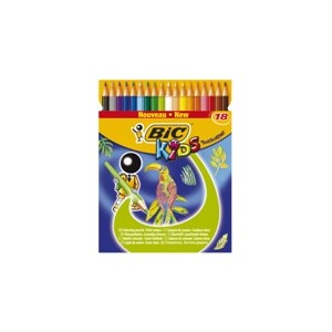 Crayon de couleur Bic Tropicolors - Etui de 18 assortis