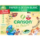 Pochette papier dessin Canson - 24 x 32 cm - 224 gr - Blanc -