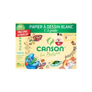 Canson - pochette papier à dessin - 12 feuilles - 24 x 32 cm