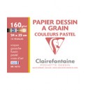 Pochette papier dessin Clairefontaine 24x32-160 gr -12 feuilles + 3 - Couleur vives