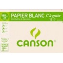 Papier CANSON dessin - 21 x 29.7 - 180 gr - 12 Feuilles Blanches